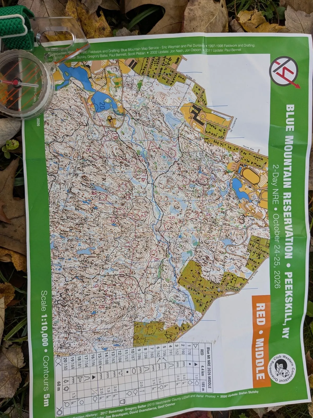 The Red Middle map, Blue Mountain Reservation